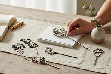 Preview: Holz Blumen Wildblumen Dekoration Blumenstrauß aus Holz Wand Deko - verschiedene Motive