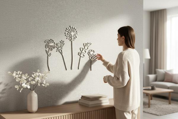 Holz Blumen Wildblumen Dekoration Blumenstrauß aus Holz Wand Deko - verschiedene Motive